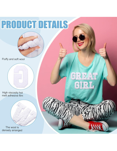 Parche Bordado Letra A-Z 26 Pcs Waydress 7.1 cm Blanco