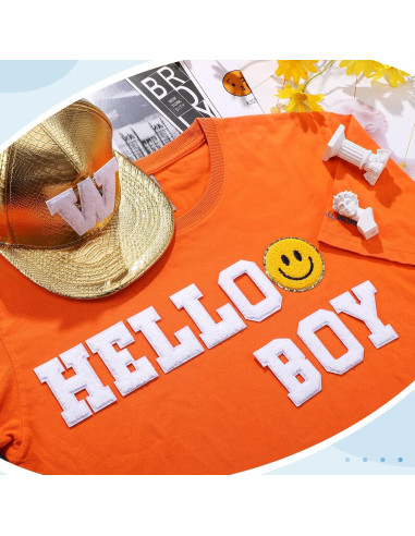 Parche Bordado Letra A-Z 26 Pcs Waydress 7.1 cm Blanco