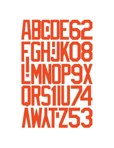 Letras Termoadhesivas Dura-Felt Iron 'Em Naranja 2" para Tela