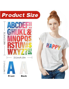 Letras de Transferencia de Hierro FR A-Z 10 Pcs Coloreadas 22.86x30.48 cm 2