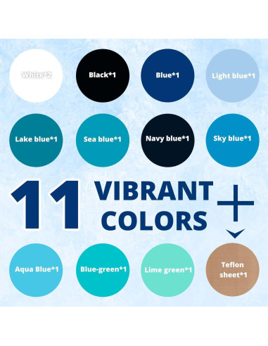 Vinilo de Transferencia de Calor HTVRONT Azul 13 Hojas para Camisetas