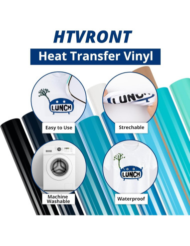 Vinilo de Transferencia de Calor HTVRONT Azul 13 Hojas para Camisetas
