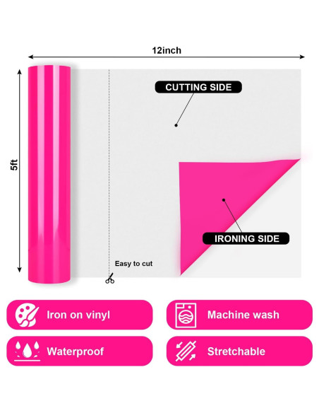 Vinilo de Transferencia Térmica GIRAFVINYL Rosa Fucsia 30.48x1.52m