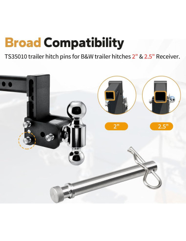 Clavos de Enganche Dfnidy TS35010 para Remolque B&W - Paquete de 6