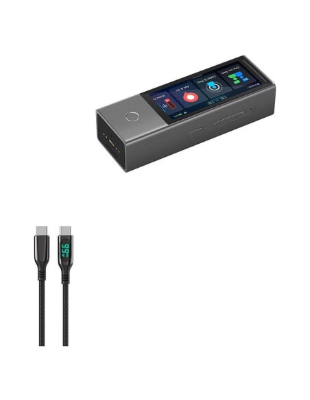 Cable BoxWave USB-C a USB-C 100W con pantalla LED 1.8m