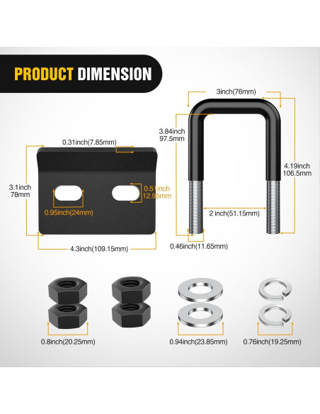 Ajustador de Enganche Nilight 92111B Acero 2" Antirruido