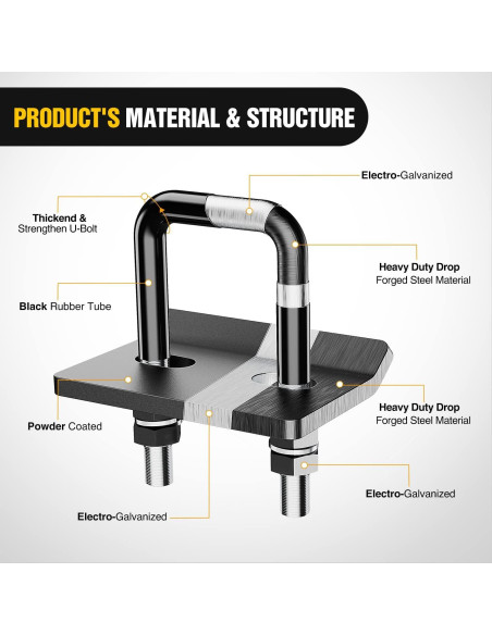 Ajustador de Enganche Nilight 92111B Acero 2" Antirruido