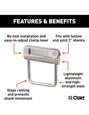 Abrazadera Antivibración CURT 22325 para Enganche 2"