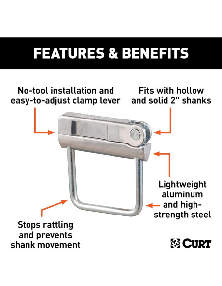 Abrazadera Antivibración CURT 22325 para Enganche 2"