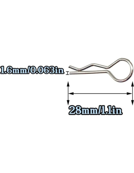 35 Pasadores de Cotter HIQTRADEBYJJ M1.6x28mm Resorte