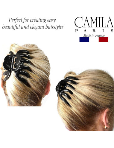 Clip de Cabello Grande Camila Paris AD719 Negro para Cabello Grueso