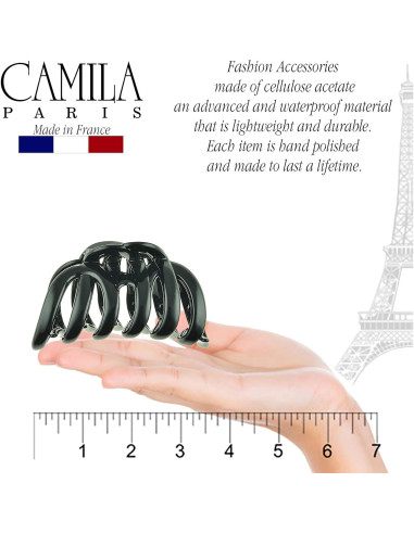 Clip de Cabello Grande Camila Paris AD719 Negro para Cabello Grueso