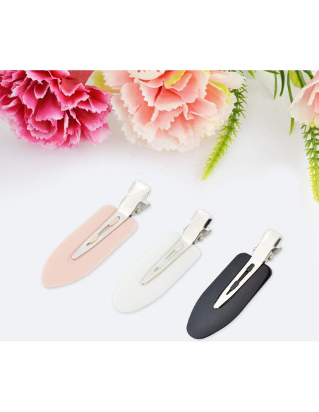 24 Clips para el Cabello Sin Doblado Wobe - Negro, Rosa, Blanco