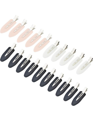 24 Clips para el Cabello Sin Doblado Wobe - Negro, Rosa, Blanco