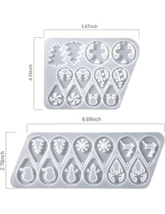 Moldes de Resina Navideños Genérico 2 Piezas Silicona 2