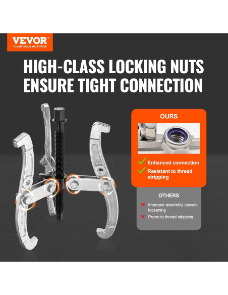 Juego de Extractores VEVOR 4 Piezas 3-8 cm Garras Reversibles