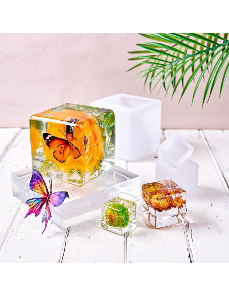 Molde de Resina Epóxica Dacies 12 PCS 10.16 cm Cubo Esférico