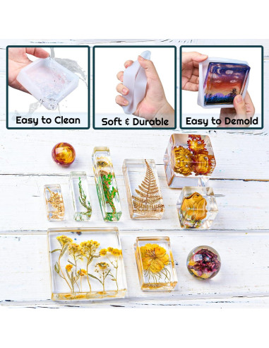 Molde de Resina Epóxica Dacies 12 PCS 10.16 cm Cubo Esférico