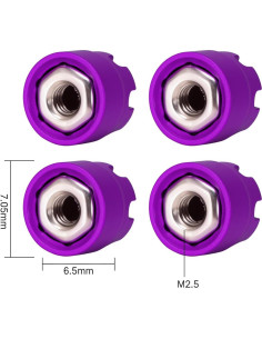 Tuercas de Bloqueo M2.5 INJORA con Tapa de Aluminio Púrpura 2