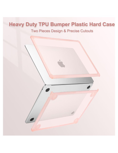 Funda Dura Mosiso para MacBook Air 13.6 Rosa 2025-2022