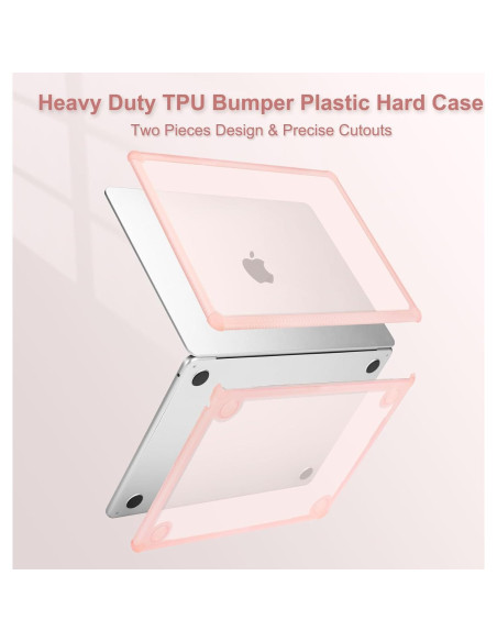 Funda Dura Mosiso para MacBook Air 13.6 Rosa 2025-2022