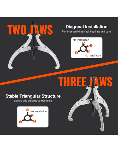 Juego de Extractores VEVOR 4 Piezas 3-8 cm Garras Reversibles
