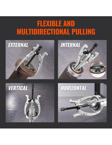 Juego de Extractores VEVOR 4 Piezas 3-8 cm Garras Reversibles