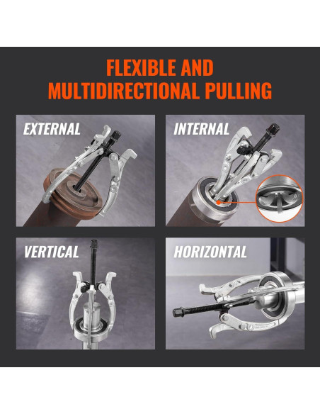 Juego de Extractores VEVOR 4 Piezas 3-8 cm Garras Reversibles