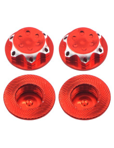 4 Cubiertas de Hub de Rueda Vgoohobby 17mm Aluminio Rojo