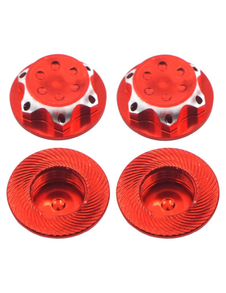 4 Cubiertas de Hub de Rueda Vgoohobby 17mm Aluminio Rojo