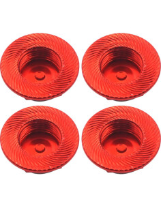 4 Cubiertas de Hub de Rueda Vgoohobby 17mm Aluminio Rojo 2