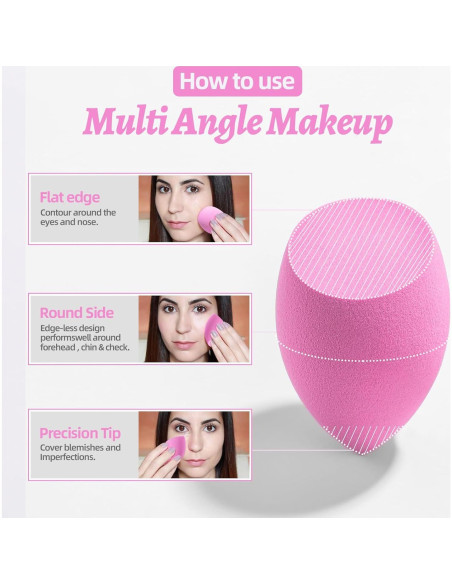 Juego de Esponjas de Maquillaje BS-MALL 7 Pcs Rosa Veganas