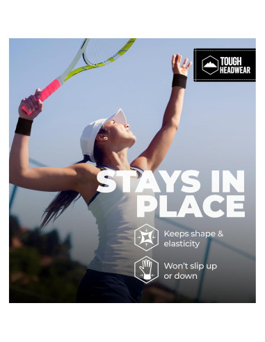 Banda de Sudor para Muñeca Tough Headwear - Negra, Talla Única