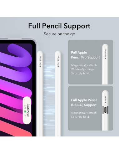 Funda ESR para iPad Mini 7/6 Transparente con Soporte