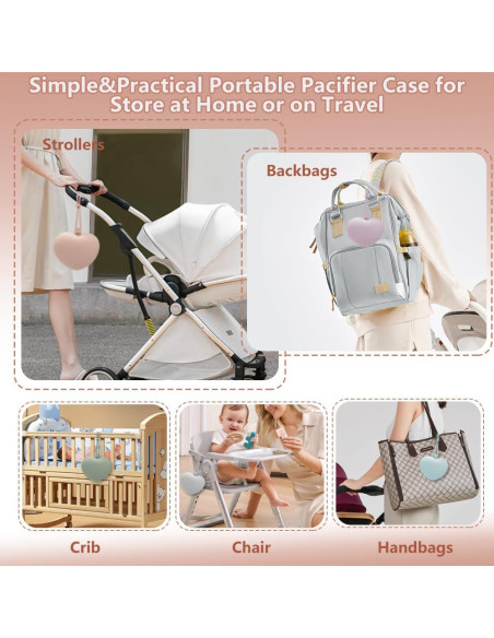 Juego de 4 estuches para chupetes AYCA - Silicona y PP