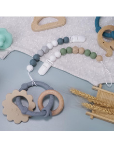 Clip de Chupete Soothie 2 Pack Gris Verde para Bebé 2