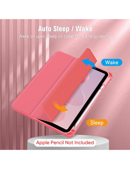 Funda Híbrida Slim Fintie para iPad 11 y 10.9 Pulgadas Rosa