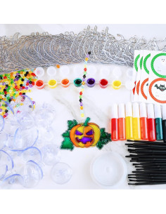 Kit de Manualidades Suncatchers Calabaza Halloween Winlyn 27 Piezas 2