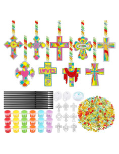 Kit de Manualidades Religiosas Pasimy 36 Suncatchers Cruz DIY