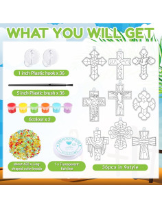 Kit de Manualidades Religiosas Pasimy 36 Suncatchers Cruz DIY 2