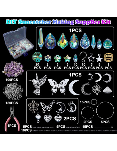 Kit de Suncatcher DIY AUEEA 400pcs Cristales para Manualidades