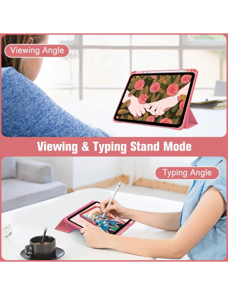 Funda Híbrida Slim Fintie para iPad 11 y 10.9 Pulgadas Rosa