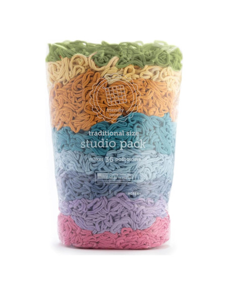 Kit de Tejido de Posavasos Friendly Loom - 36 Bucles Algodón Botánicos