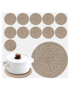 Juego de Posavasos de Algodón Garkup 20 cm - 12 Piezas