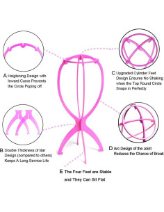 Soporte para Peluca Plegable Ruiwen 35.1 cm - 2 Piezas 2