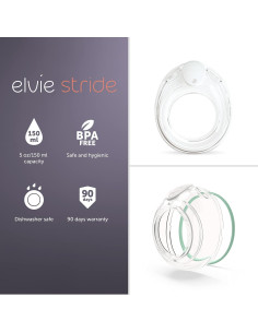 Tazas de Sacaleches Elvie Stride 148 ml - Silicona BPA Free - Paquete de 2 2
