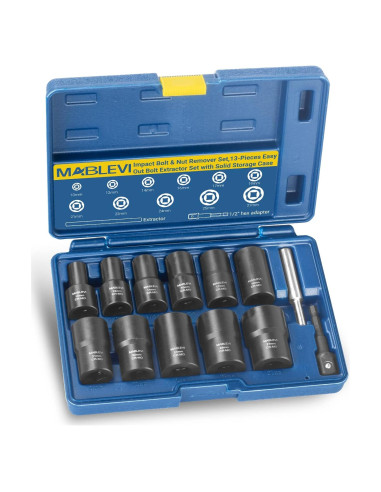 Juego de 13 Extractores de Tornillos MABLEVI - Acero de Cromo Molibdeno
