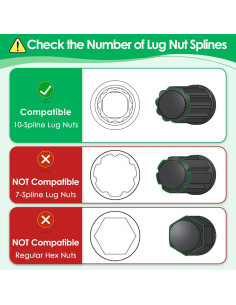 Llave de Tuerca de 10 Puntas Feekoon 76mm Acero Plata 2