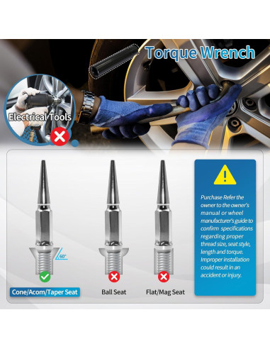 Tuercas de Rueda LUJIANI 9/16"-18 Plateadas 32 PCS