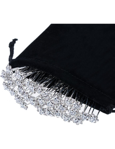 Pinzas de Pelo Cristal Flor Rosa eBoot - 40 Piezas con Bolsa